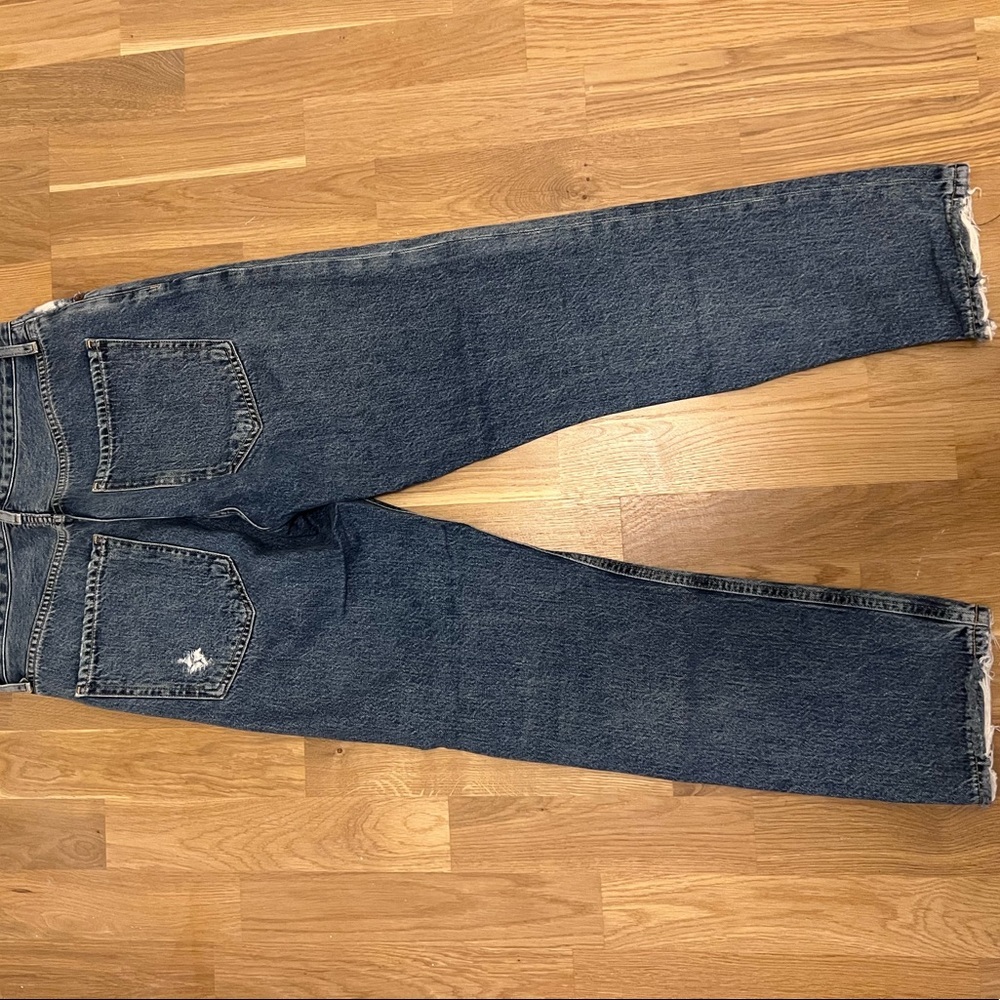 AGOLDE Riley High Rise Cropped Straight Jeans. Color: Frequency - Picture 8 of 9